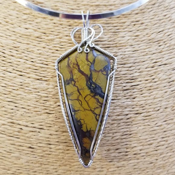 Stone Canyon Jasper Silver Wire Wrapped Pendant - Picture 1 of 16